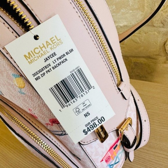Michael Kors Jaycee medium zip signature zip backpack&wallet NWT authentic - Picture 8 of 13